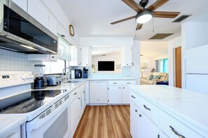 Spacious kitchen with island