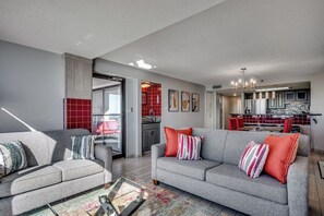 Bright living room with modern decor