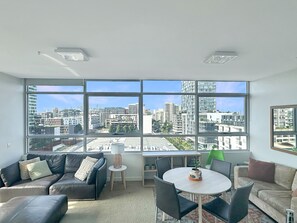 View from open plan living