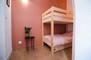 Comfortable bunk bed for family and friends.