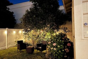 Beautiful backyard with lights
