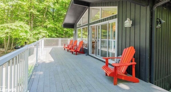 Front deck (lake view through the trees)