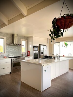 Entertainers dream gourmet kitchen with double ovens, open to main living&dining
