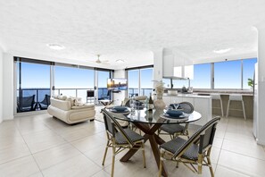 Share sumptuous meals with the family in this sophisticated dining area
