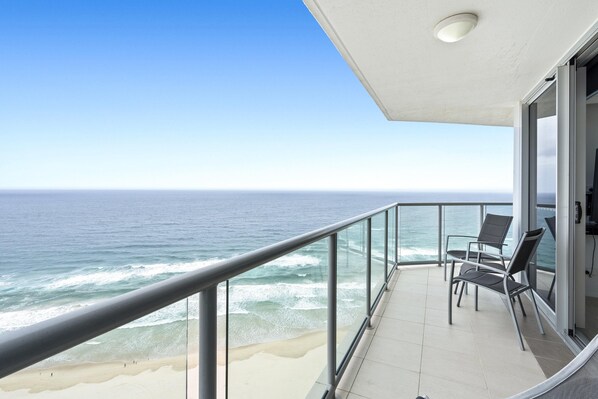 Glittering ocean view from the balcony