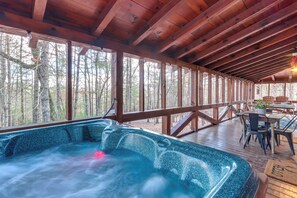 Screened Wraparound Porch | Hot Tub | Gas Grill | 2-Story Cabin