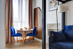 The open-plan living and dining area