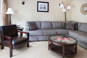 Living Room with Gas Fireplace and TV