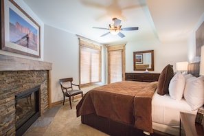 Indoors, Bedroom, Room, Flooring, Ceiling Fan