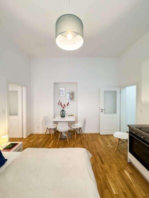 In the first bedroom you have queen size bed, fully equipped kitchen a seating corner