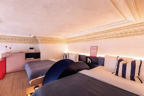 Upper floor offers two queen size beds