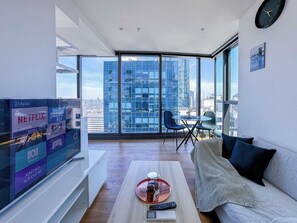 Living room with smart TV