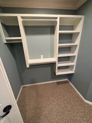 Master bedroom closet is very large