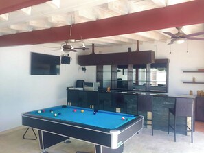 Pool table shared at an adjacent buidling.