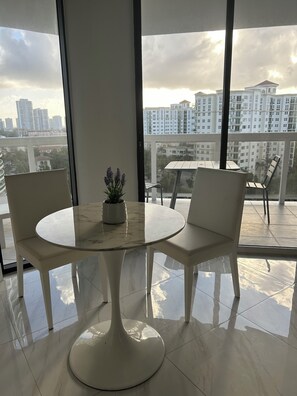 view from dinette/kitchen area