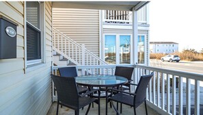 Outdoor furniture by the balcony
