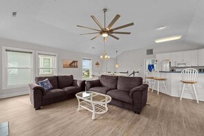 Top-Level Living Room with Deck Access