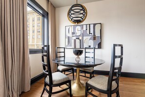 Dining area with seating for four.