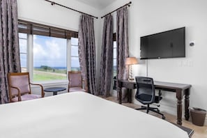 Unwind in this serene bedroom, complete with a king-sized bed and breathtaking penthouse views that elevate your relaxation experience.