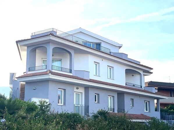 Zuhause, Dach, Balkon, Estate, Veranda, Villa, Formen, Outdoor Struktur, Villa, Gips