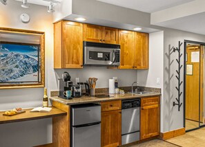 Well Supplied Kitchenette with work space | Listed with @BookTraverse