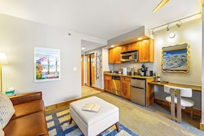Kitchenette with everything you need and nothing you don't. | Listed with @BookTraverse