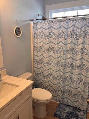 Guest bathroom with tub