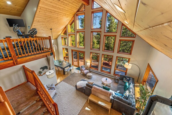 Admire the Architecture from the Loft of this Stunning Colorado Chalet near World Class Winter Park Ski Area and Rocky Mountain National Park.