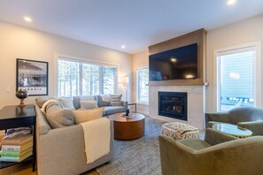 Cozy Living Room with Gas Fireplace