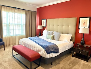 Primary bedroom with king bed