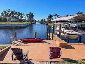 The dock has plenty of space for the whole family to enjoy the day or evening.
