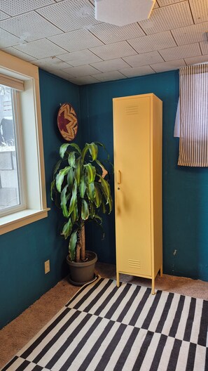 Each room has its own private locker with keys for added security