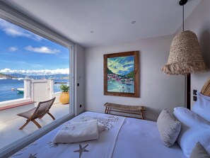 Bedroom with panoramic sea view