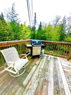 Weber grill on front deck