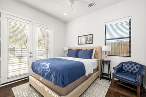Experience ultimate comfort in this serene, sunlit bedroom perfect for two!