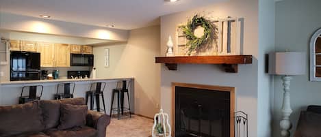 Living Room with Fire Place