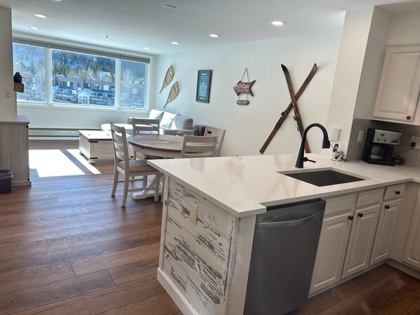 Indoors, Sink, Floor, Kitchen, Flooring