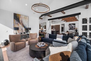 Living Room flows right into the Dining Room and Kitchen