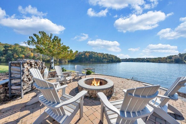 Enjoy smores by the fire bit.