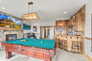 Game Room with Pool Table and Wet Bar