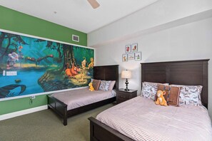 Whimsical Lion King-themed kids' room, perfect for younger guests to enjoy their stay.