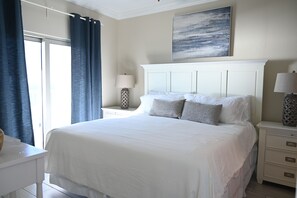 Relax on this luxurious king bed and awake to spectacular views of the Gulf!