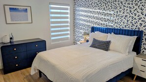 Bedroom 2: Navy Dots