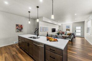 Make yourself at home in our fully equipped kitchen with plenty of counter space to whip up your favorite meals!
