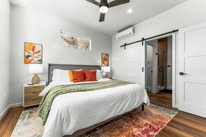 Enjoy the perfect night's sleep in our three comfortable beds in clean white linens.