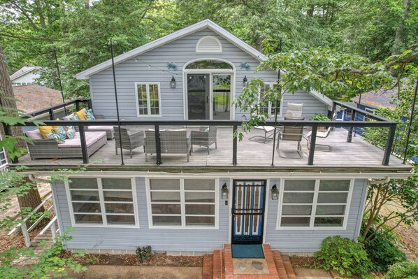 The Beach Bird features a spacious 2nd floor deck - great to relax!