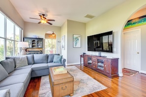 Living Room | Queen Sleeper Sofa | Central A/C & Heat | 1st Floor