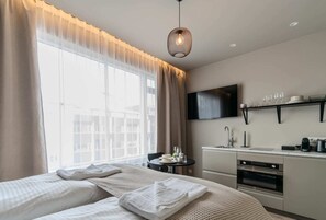 TV and kitchenette