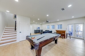 Game room with billiard table