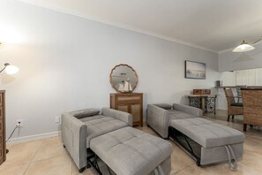Bonus sleeping spaces are tucked away in the living room!